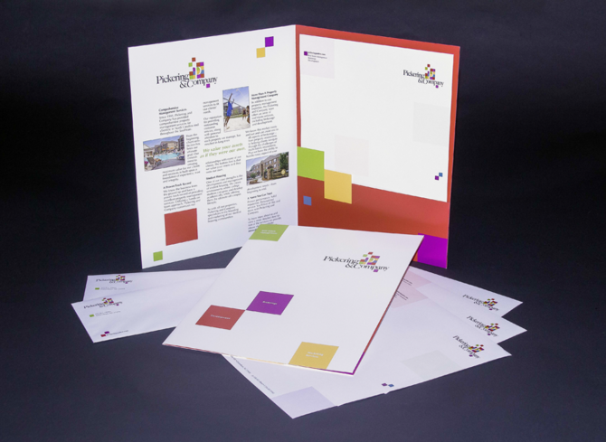 Pickering and Company – Corporate materials designed by Jolt Interactive for a property management company